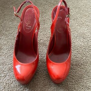 YSl patent leather red heels